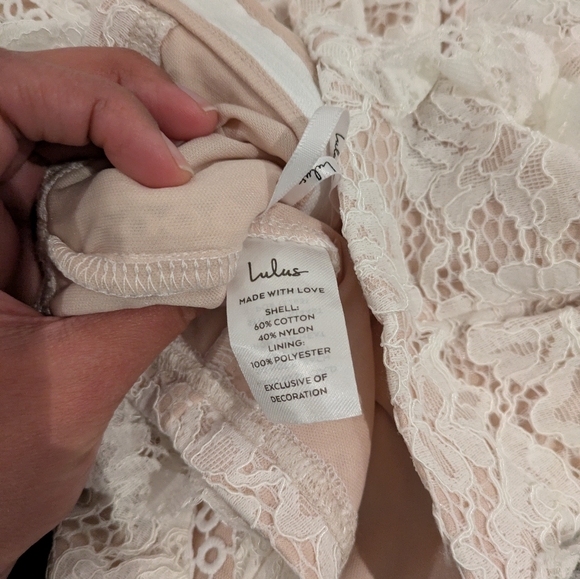 Lulus: Properly Poised Ivory Lace Ruffled Crop Top - Picture 5 of 7